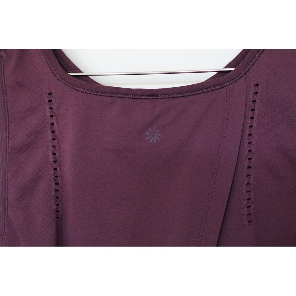 Athleta Womens Plum Purple Wrap Split Back Perforated Active Tank Top Size L - Picture 5 of 6